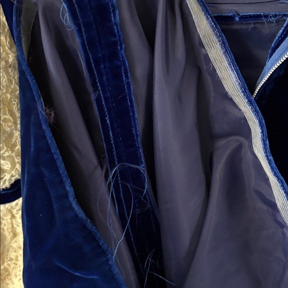 Vintage Renaissance Faire Blue Velvet Ivory Lace Medieval Dress Costume XS - Picture 11 of 12